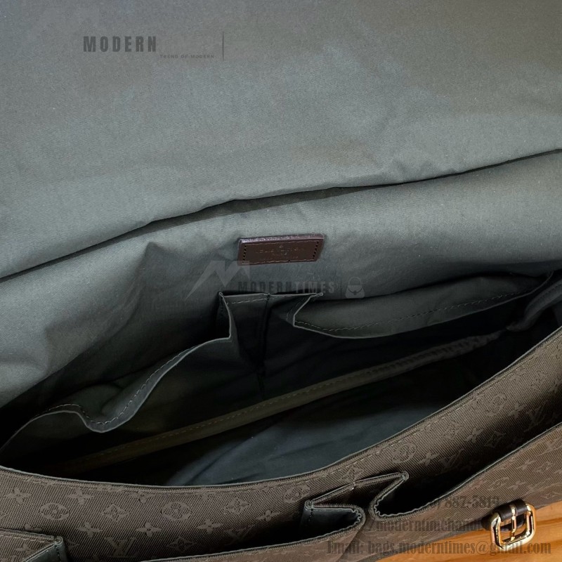 Louis Vuitton-style Saumur Large Monogram canvas shoulder bag M42352 blue M42351 green and M42350 gray