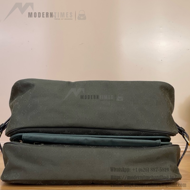 Louis Vuitton-style Saumur Large Monogram canvas shoulder bag M42352 blue M42351 green and M42350 gray