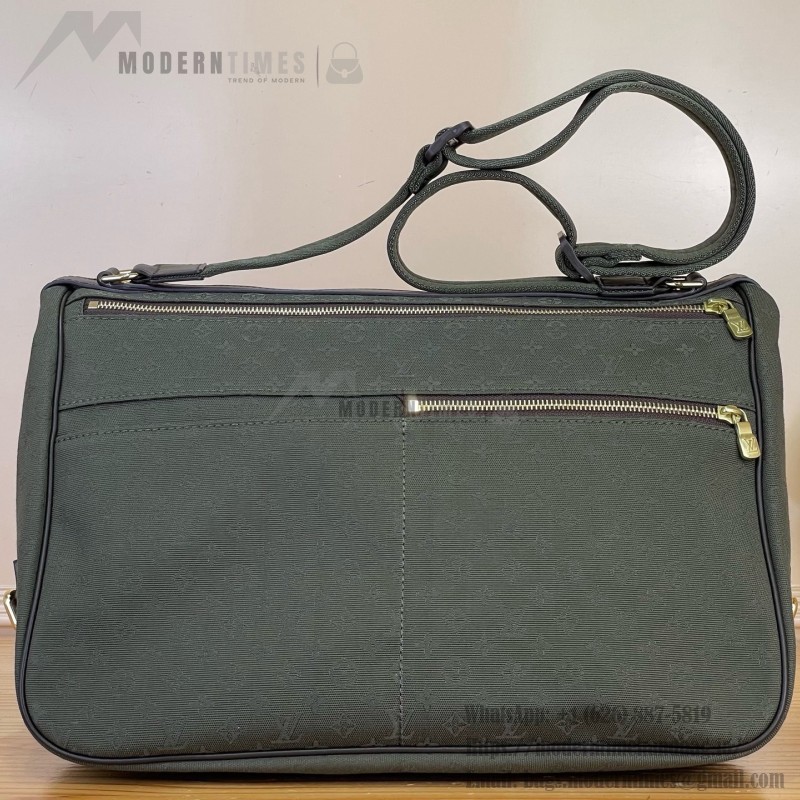 Louis Vuitton-style Saumur Large Monogram canvas shoulder bag M42352 blue M42351 green and M42350 gray