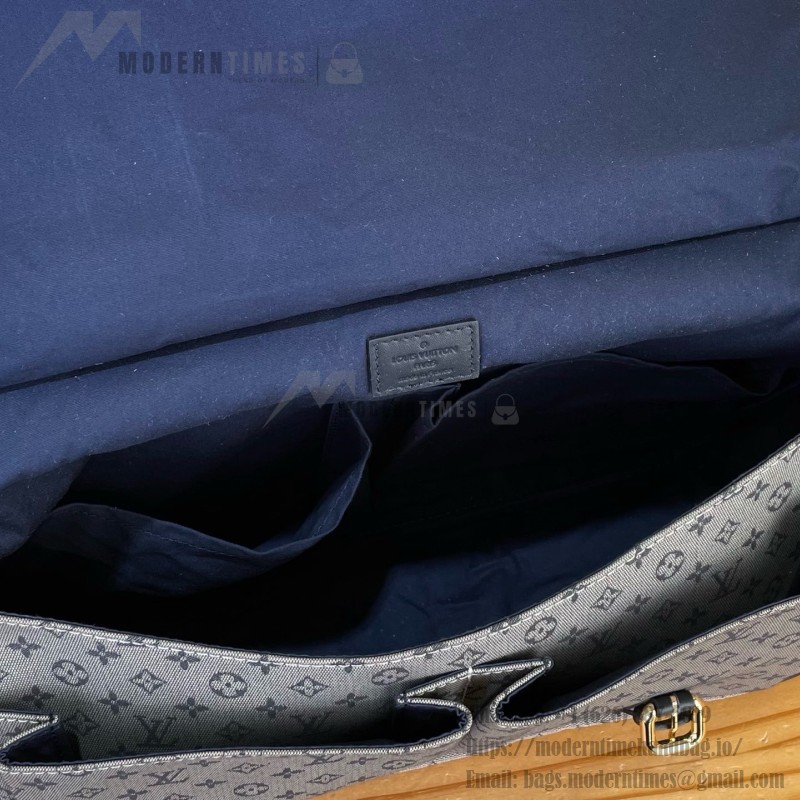 Louis Vuitton-style Saumur Large Monogram canvas shoulder bag M42352 blue M42351 green and M42350 gray