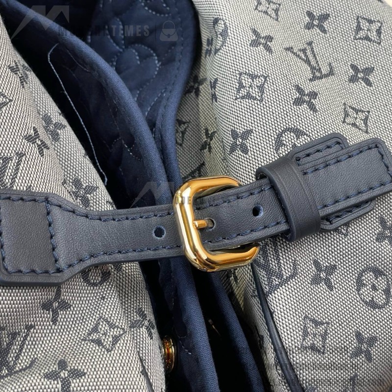 Louis Vuitton-style Saumur Large Monogram canvas shoulder bag M42352 blue M42351 green and M42350 gray