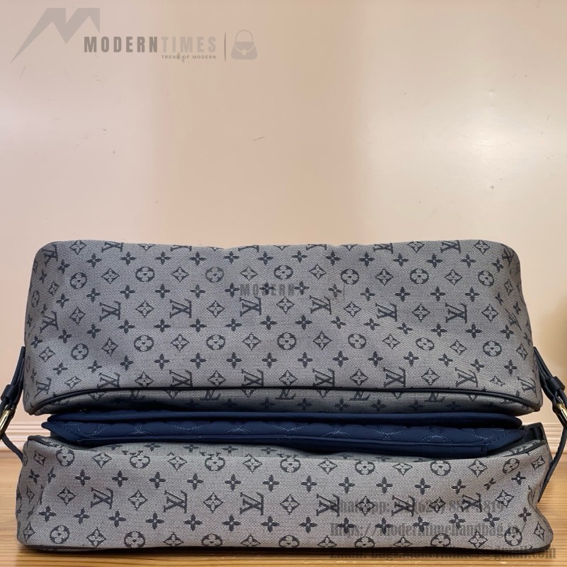 Louis Vuitton-style Saumur Large Monogram canvas shoulder bag M42352 blue M42351 green and M42350 gray
