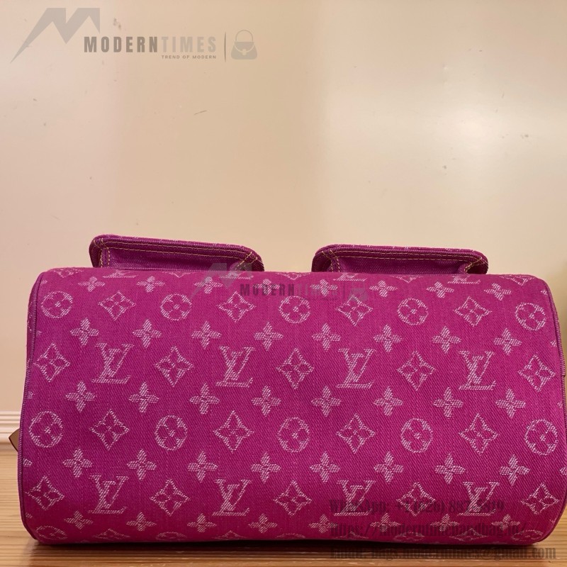 Louis Vuitton-style vintage denim shoulder bag M95019 blue M95214 pink and M95215 green