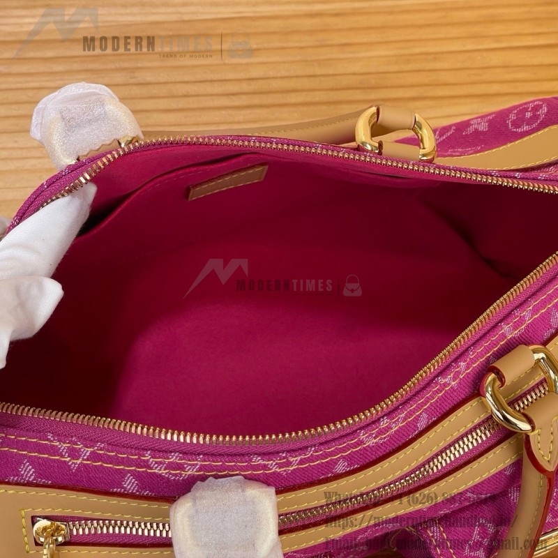 Louis Vuitton-style vintage denim shoulder bag M95019 blue M95214 pink and M95215 green