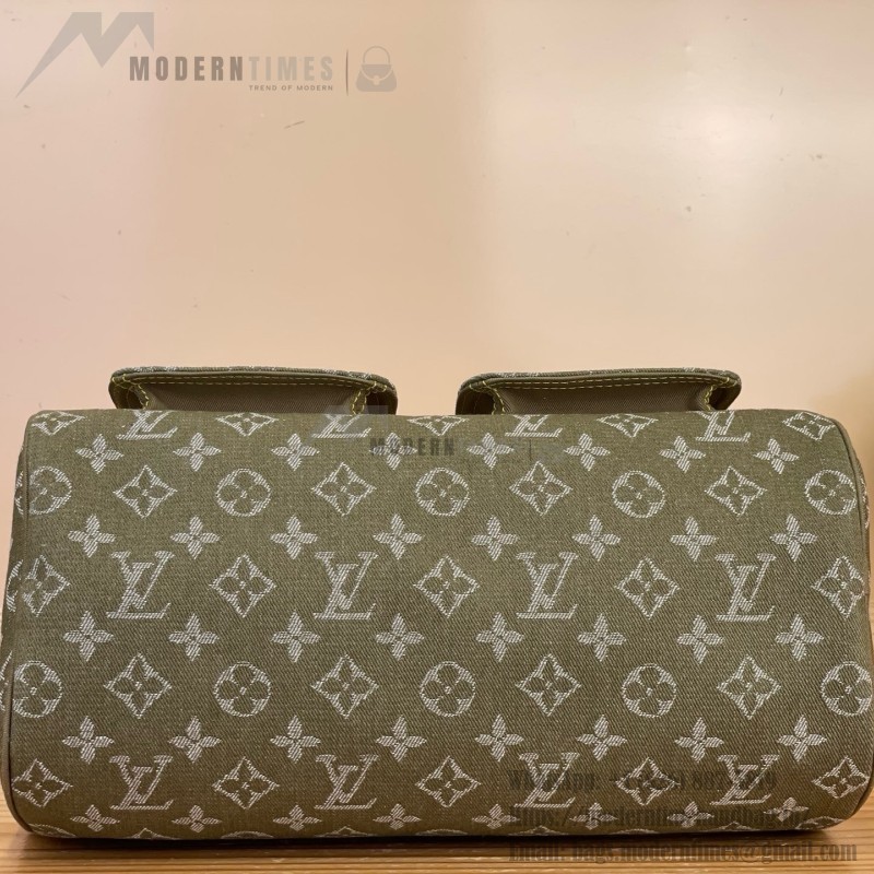 Louis Vuitton-style vintage denim shoulder bag M95019 blue M95214 pink and M95215 green