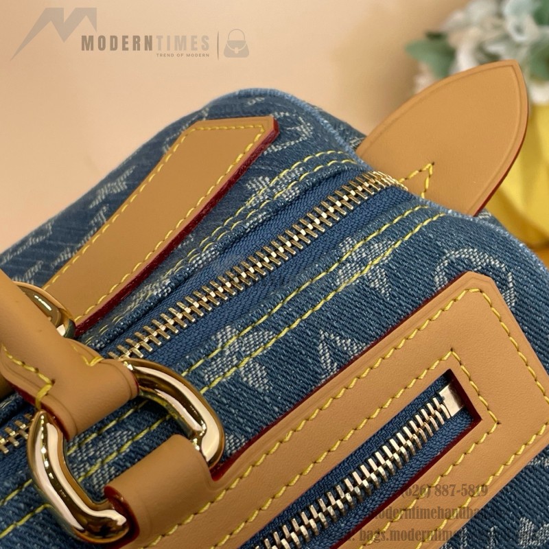 Louis Vuitton-style vintage denim shoulder bag M95019 blue M95214 pink and M95215 green