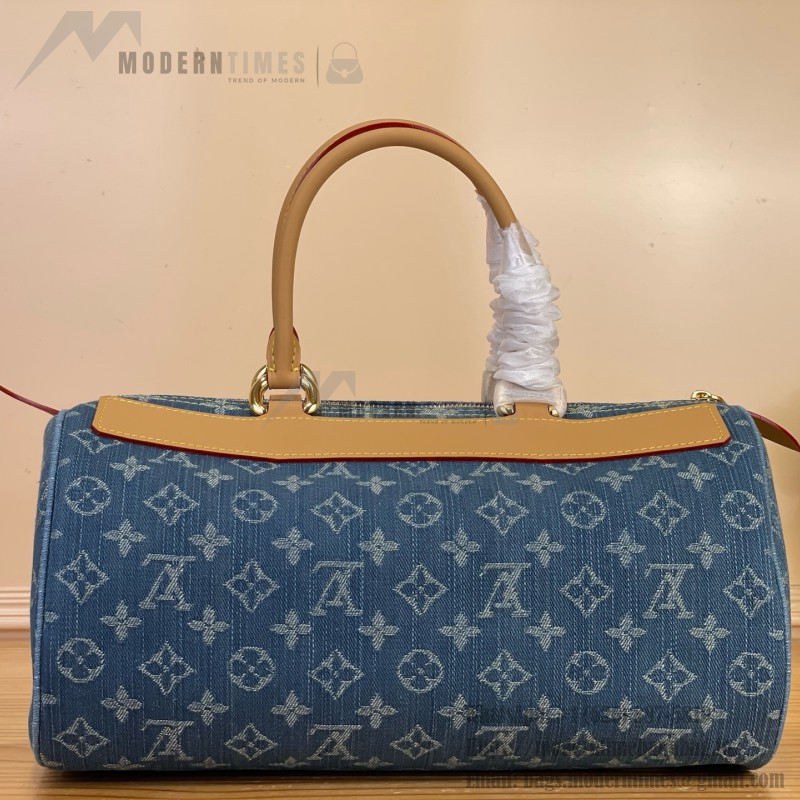 Louis Vuitton-style vintage denim shoulder bag M95019 blue M95214 pink and M95215 green