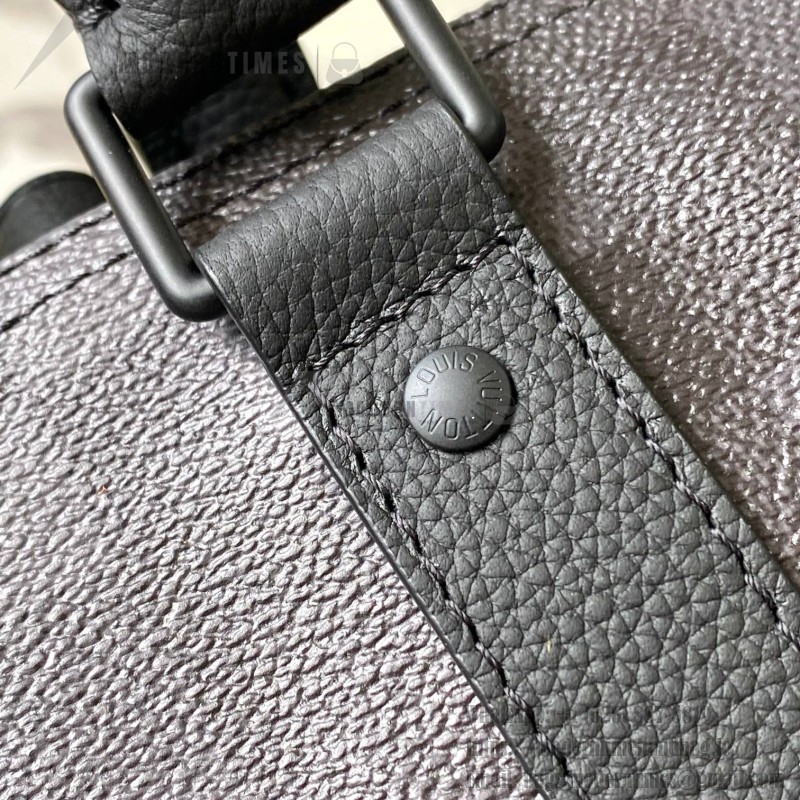 Louis Vuitton Keepall Bandoulière 25 M14919 black cowhide leather bag with metal hardware