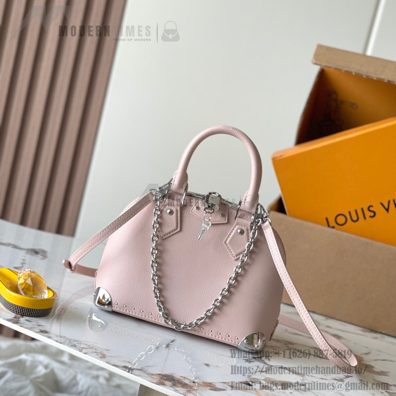 Louis Vuitton Alma BB M2A301 premium fabric handbag with polished metal hardware