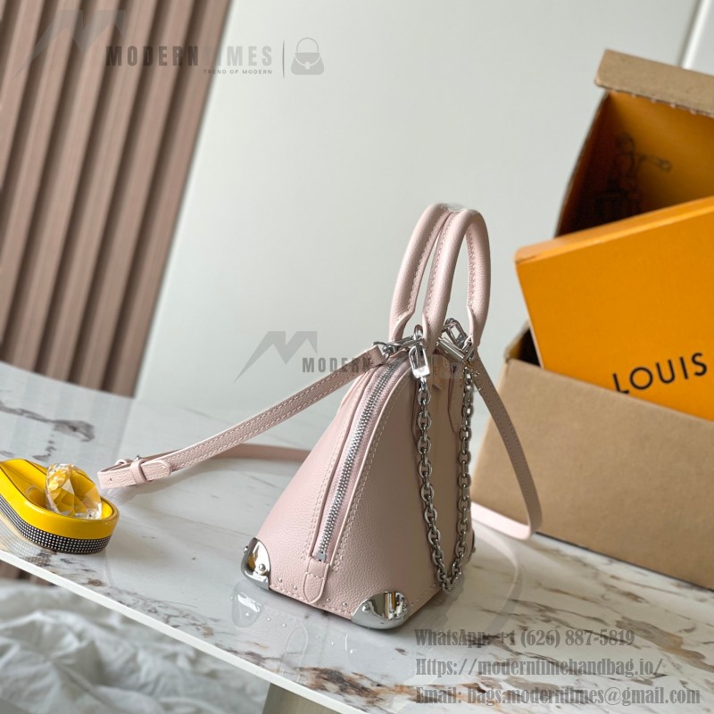 Louis Vuitton Alma BB M2A301 premium fabric handbag with polished metal hardware