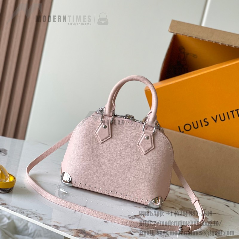 Louis Vuitton Alma BB M2A301 premium fabric handbag with polished metal hardware