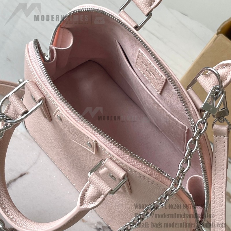Louis Vuitton Alma BB M2A301 premium fabric handbag with polished metal hardware