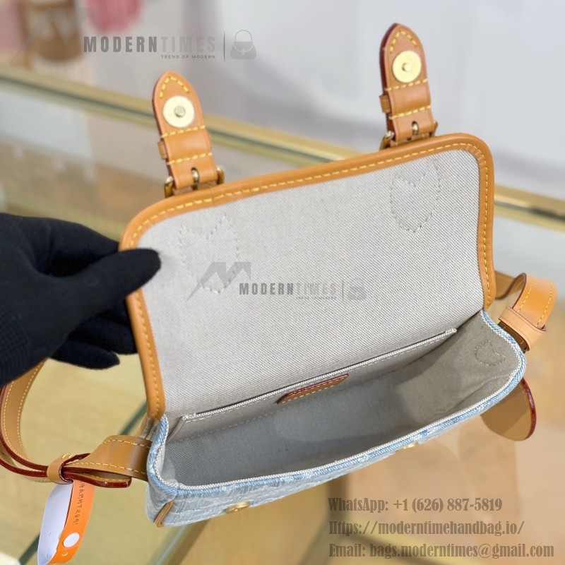 Louis Vuitton Satchel Mini M2A647 Denim Blue premium fabric crossbody bag
