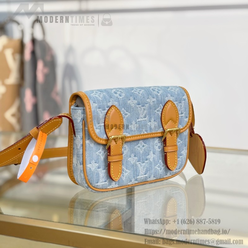 Louis Vuitton Satchel Mini M2A647 Denim Blue premium fabric crossbody bag