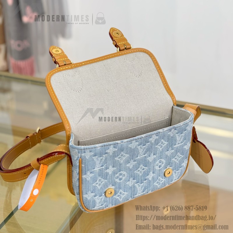 Louis Vuitton Satchel Mini M2A647 Denim Blue premium fabric crossbody bag