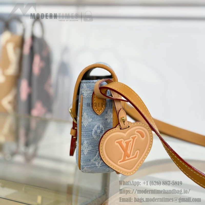 Louis Vuitton Satchel Mini M2A647 Denim Blue premium fabric crossbody bag