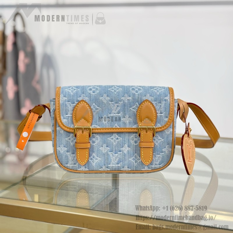 Louis Vuitton Satchel Mini M2A647 Denim Blue premium fabric crossbody bag