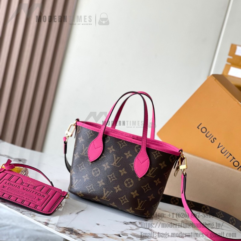  Louis Vuitton Neverfull Bandoulière Inside Out BB reversible handbag in White Green, Pink White, Brown and Rose Pink