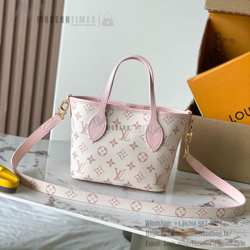  Louis Vuitton Neverfull Bandoulière Inside Out BB reversible handbag in White Green, Pink White, Brown and Rose Pink