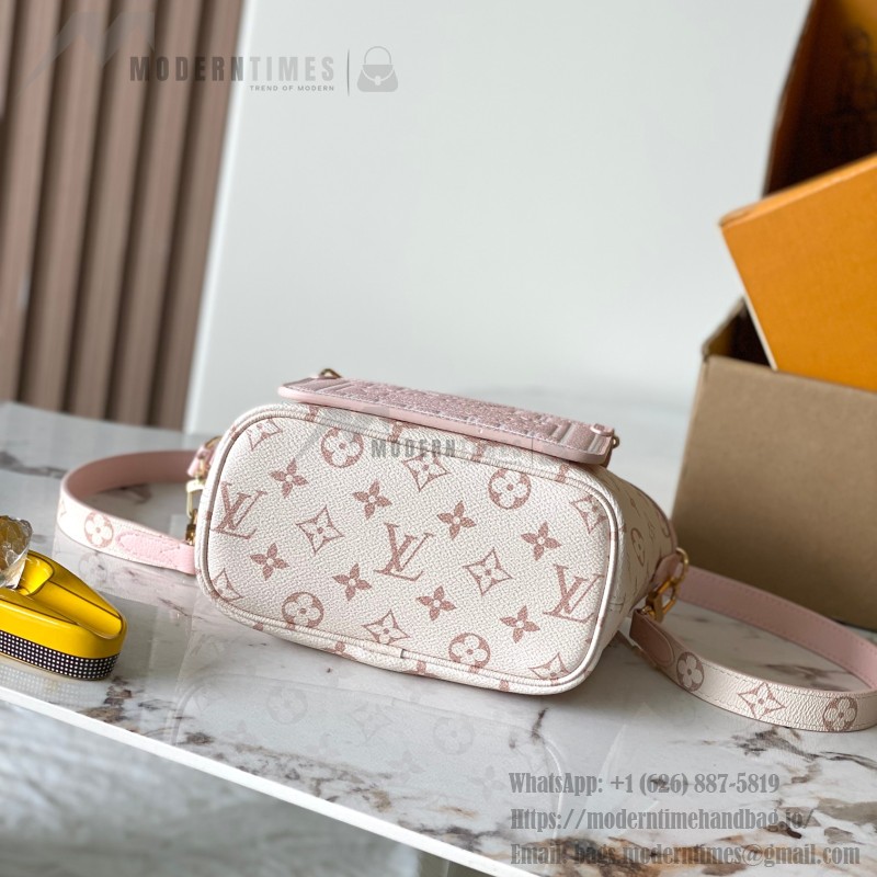  Louis Vuitton Neverfull Bandoulière Inside Out BB reversible handbag in White Green, Pink White, Brown and Rose Pink