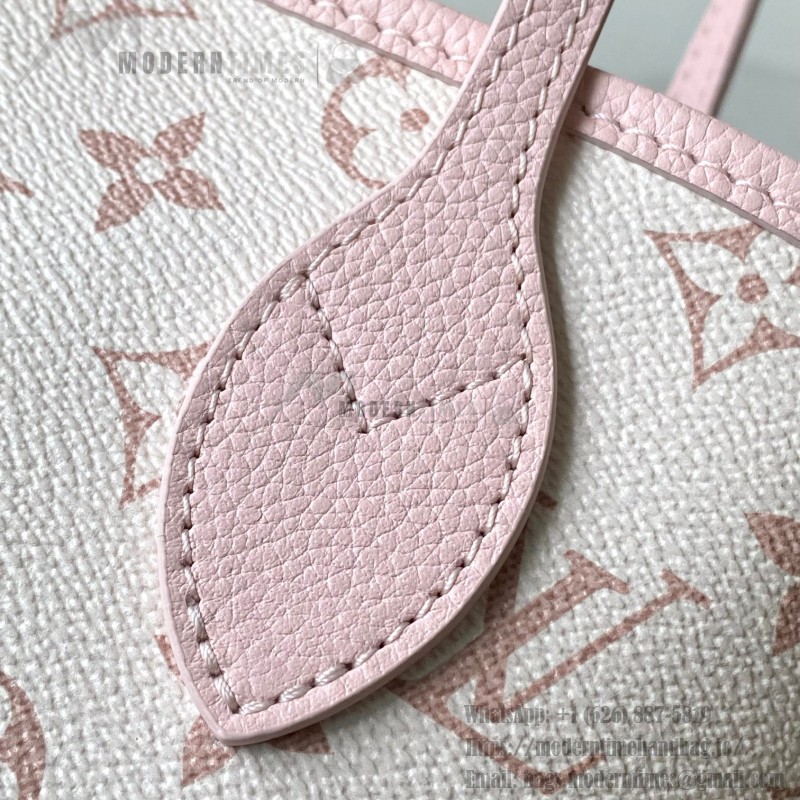  Louis Vuitton Neverfull Bandoulière Inside Out BB reversible handbag in White Green, Pink White, Brown and Rose Pink