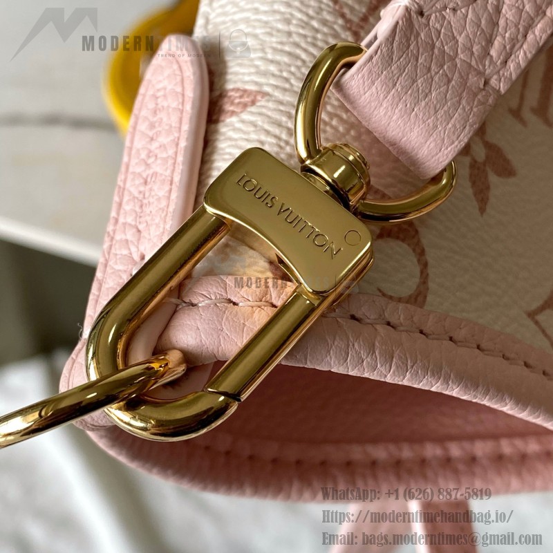  Louis Vuitton Neverfull Bandoulière Inside Out BB reversible handbag in White Green, Pink White, Brown and Rose Pink