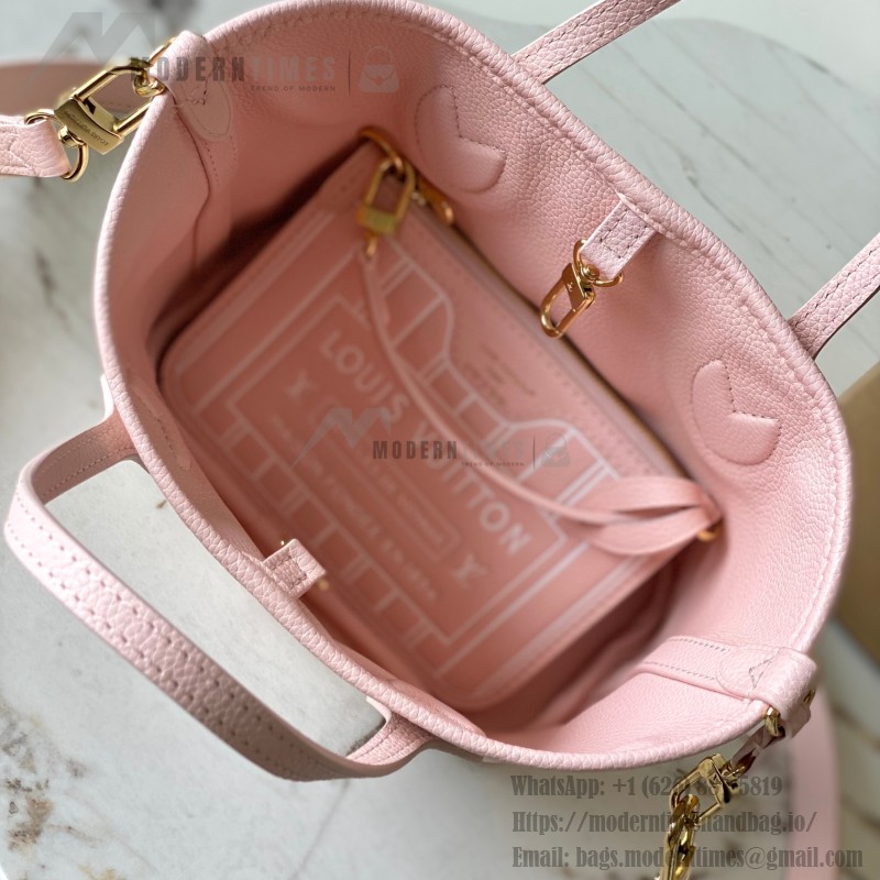  Louis Vuitton Neverfull Bandoulière Inside Out BB reversible handbag in White Green, Pink White, Brown and Rose Pink