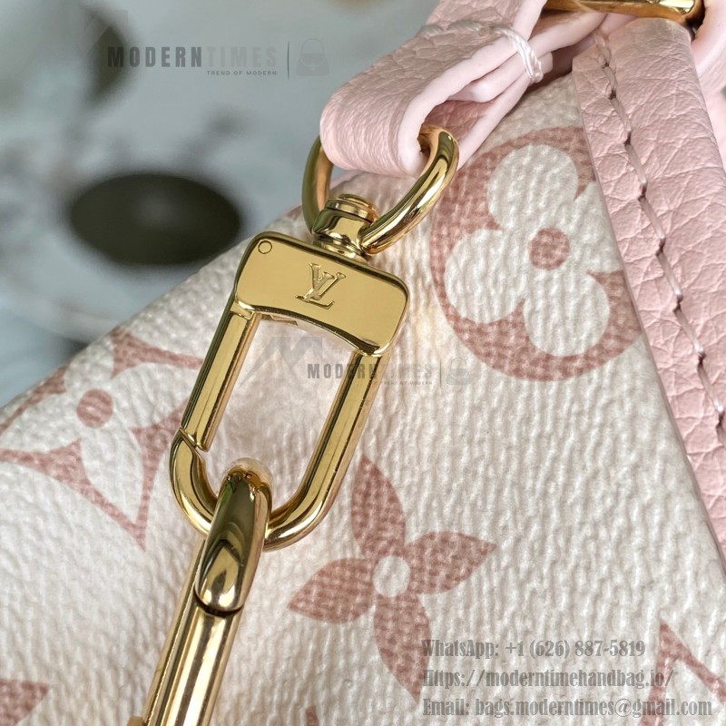  Louis Vuitton Neverfull Bandoulière Inside Out BB reversible handbag in White Green, Pink White, Brown and Rose Pink