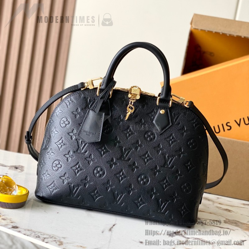 Louis Vuitton Alma PM M26489 premium cowhide leather structured handbag with metal hardware