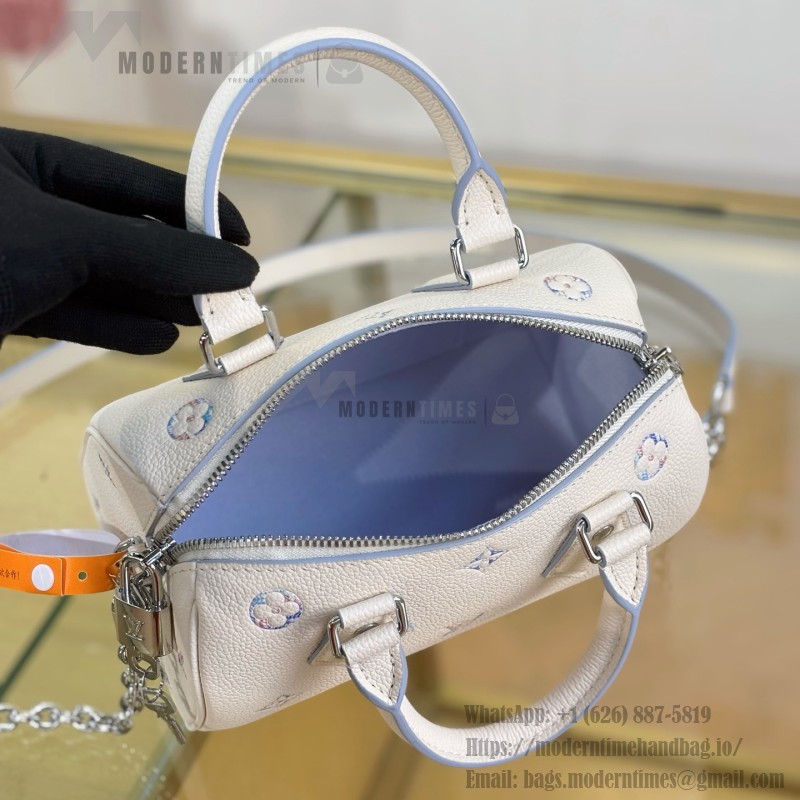 Louis Vuitton Speedy Bandoulière 20 M2A099 premium fabric handbag with metal hardware