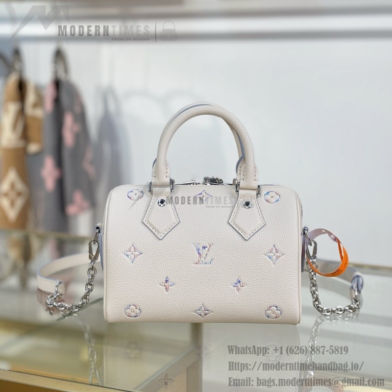 Louis Vuitton Speedy Bandoulière 20 M2A099 premium fabric handbag with metal hardware
