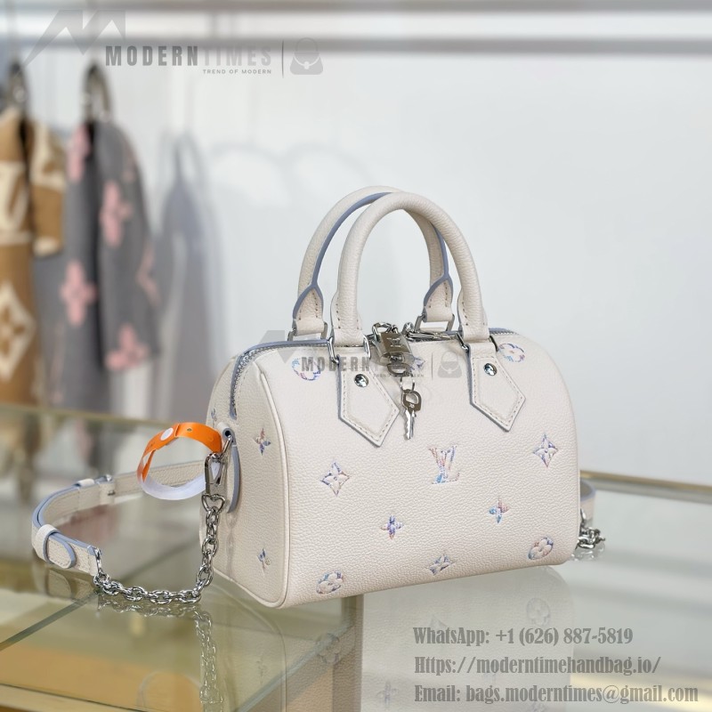 Louis Vuitton Speedy Bandoulière 20 M2A099 premium fabric handbag with metal hardware
