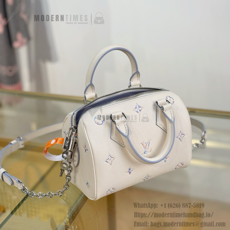 Louis Vuitton Speedy Bandoulière 20 M2A099 premium fabric handbag with metal hardware
