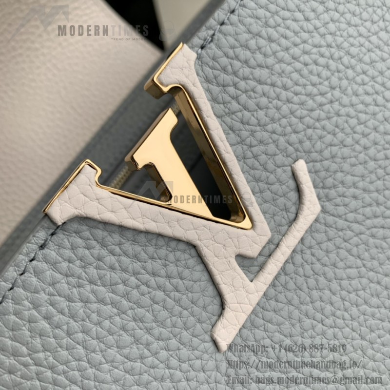 Louis Vuitton Capucines MM Handbag M21296 Small in Grey Leather