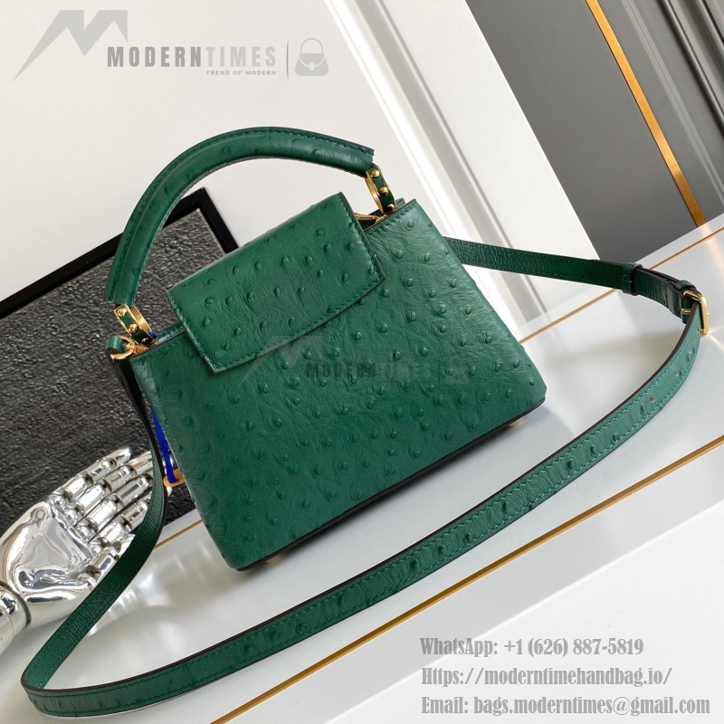 Louis Vuitton Capucines BB Custom Green Taurillon Leather Handbag M24713 M24714