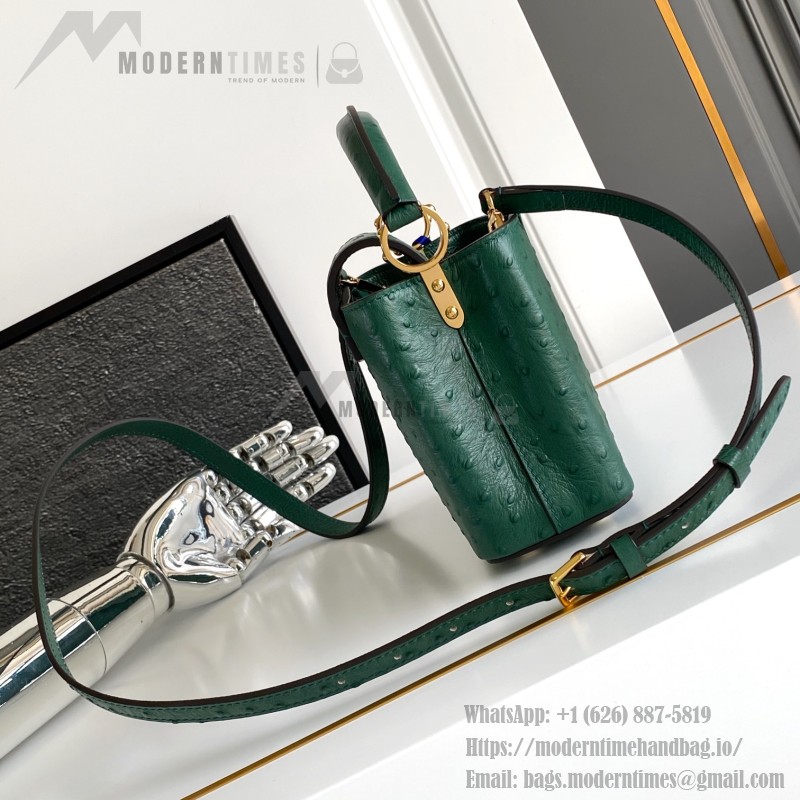 Louis Vuitton Capucines BB Custom Green Taurillon Leather Handbag M24713 M24714