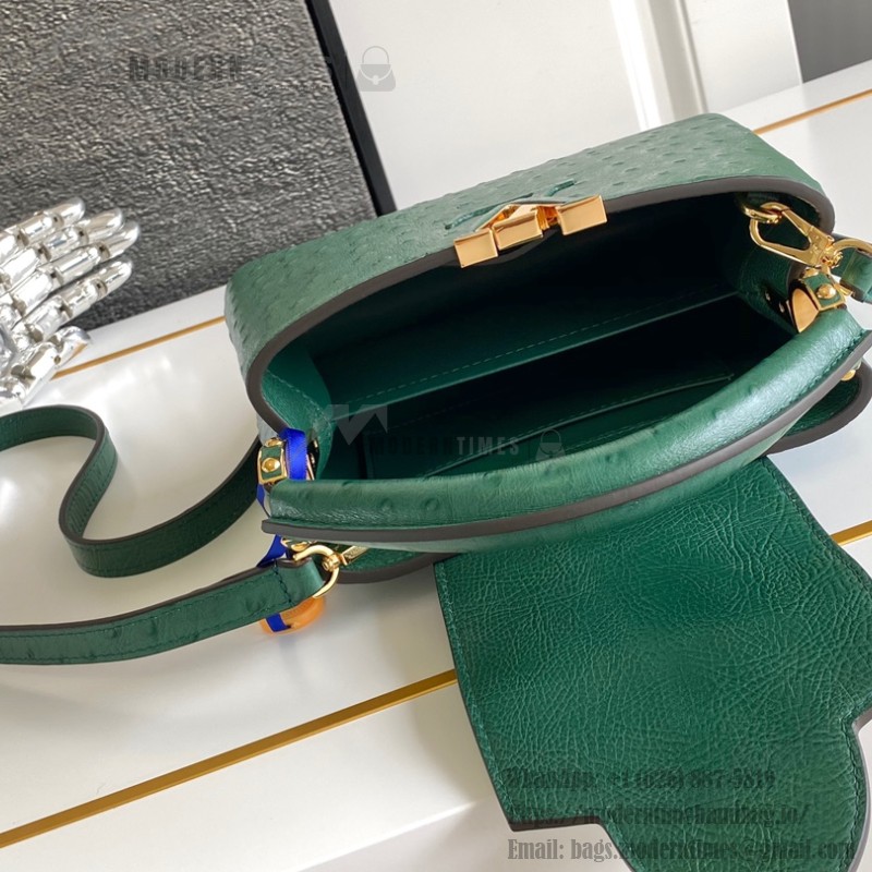 Louis Vuitton Capucines BB Custom Green Taurillon Leather Handbag M24713 M24714