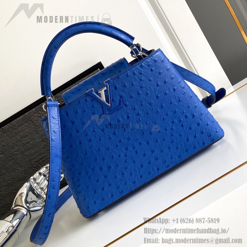 Louis Vuitton Capucines BB Custom Blue Taurillon Leather Handbag M24713 M24714