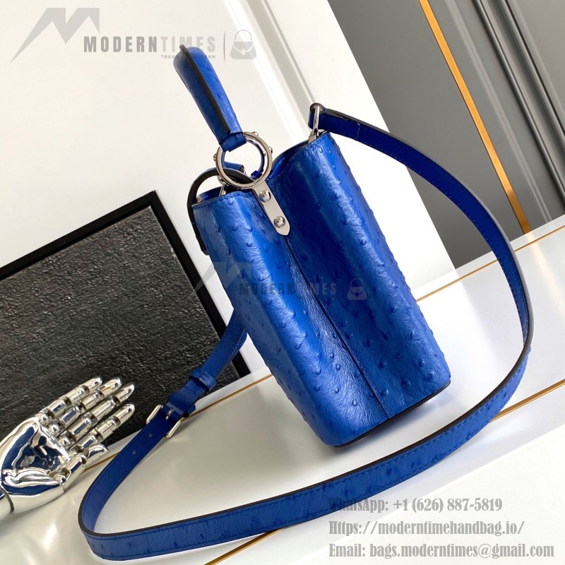 Louis Vuitton Capucines BB Custom Blue Taurillon Leather Handbag M24713 M24714