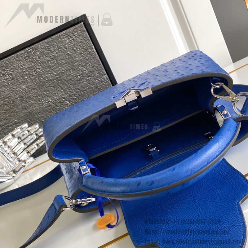 Louis Vuitton Capucines BB Custom Blue Taurillon Leather Handbag M24713 M24714