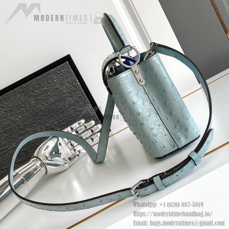 Louis Vuitton Capucines BB Light Blue Taurillon Leather Handbag M24713 M24714