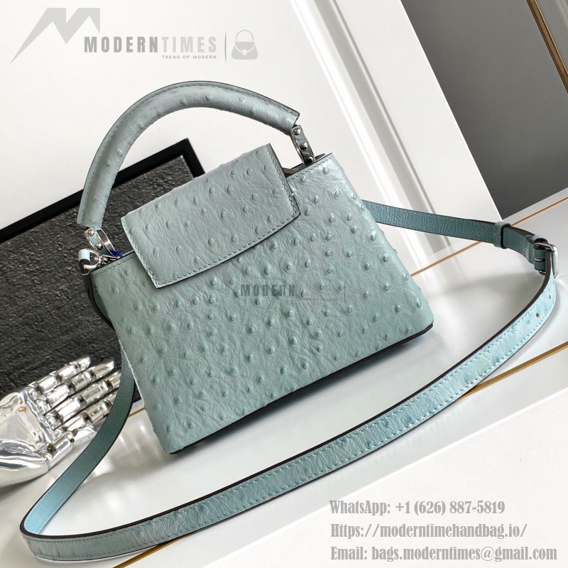 Louis Vuitton Capucines BB Light Blue Taurillon Leather Handbag M24713 M24714