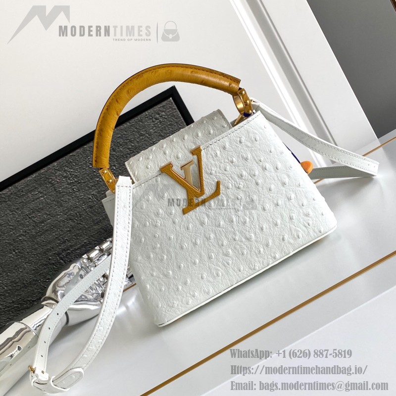 Louis Vuitton Capucines BB White Taurillon Leather Handbag M24713