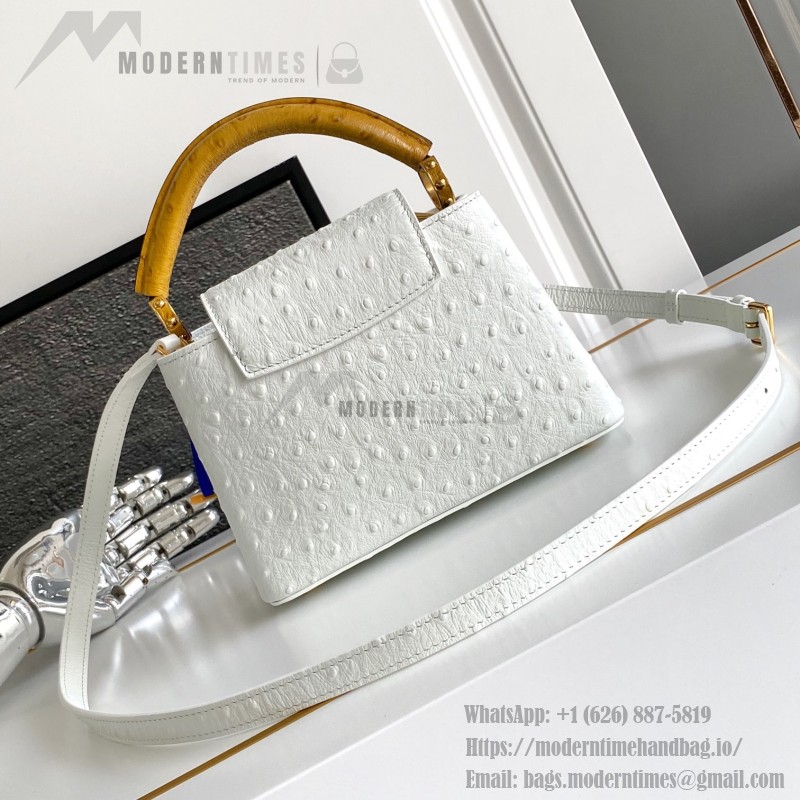 Louis Vuitton Capucines BB White Taurillon Leather Handbag M24713