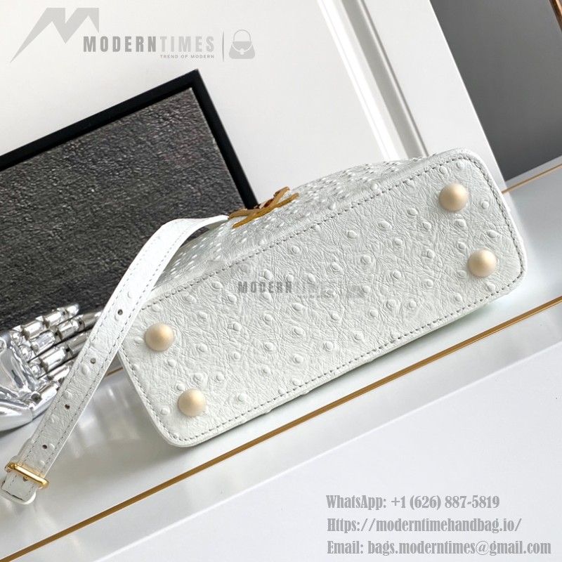 Louis Vuitton Capucines BB White Taurillon Leather Handbag M24713