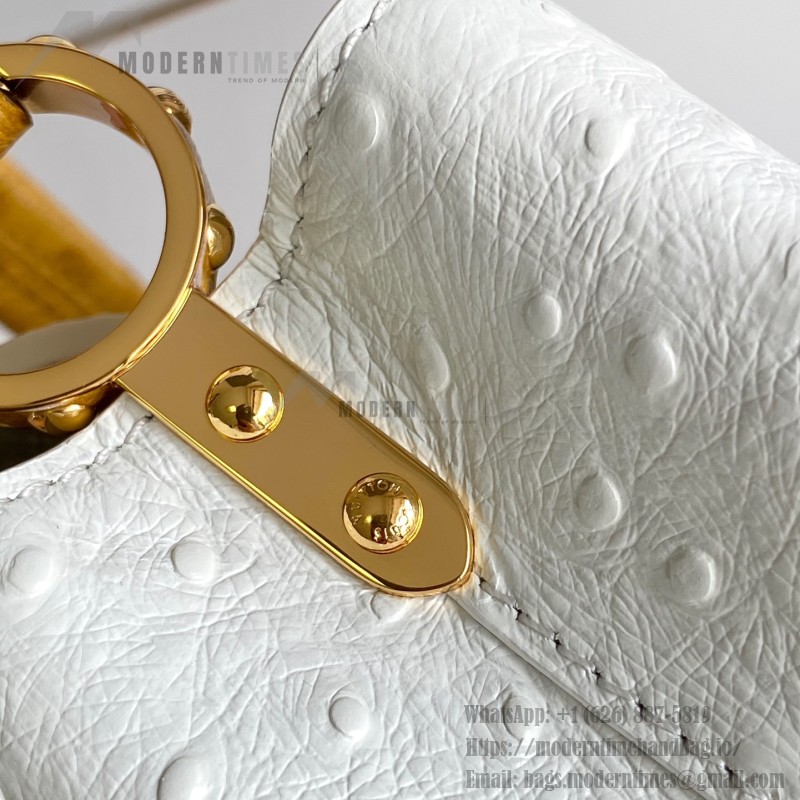 Louis Vuitton Capucines BB White Taurillon Leather Handbag M24713