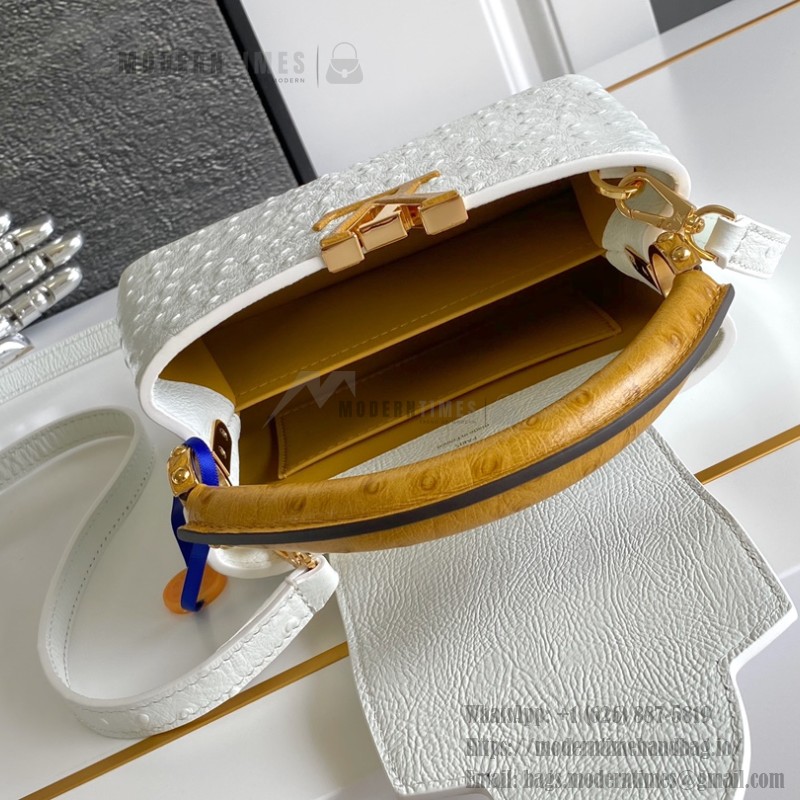 Louis Vuitton Capucines BB White Taurillon Leather Handbag M24713