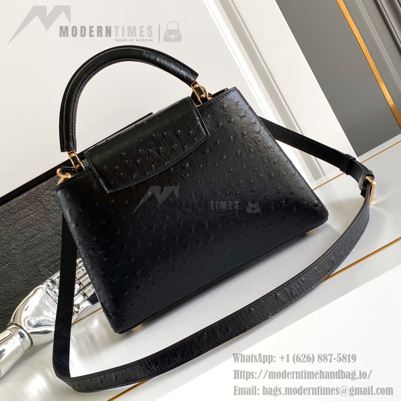 Louis Vuitton Capucines BB Black Custom Taurillon Leather Handbag M24713 M24714
