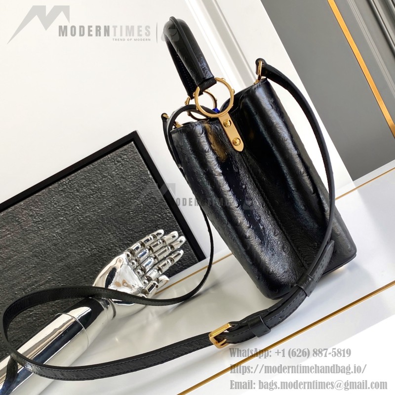 Louis Vuitton Capucines BB Black Custom Taurillon Leather Handbag M24713 M24714