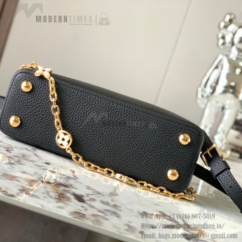Louis Vuitton Capucines BB Black and Grey Handbag Custom M20844 M20845
